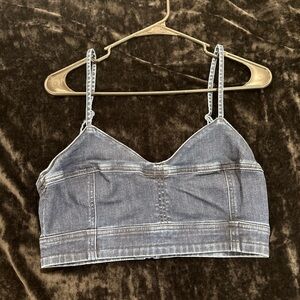 American Eagle Outfitters Dark Denim Crop Top